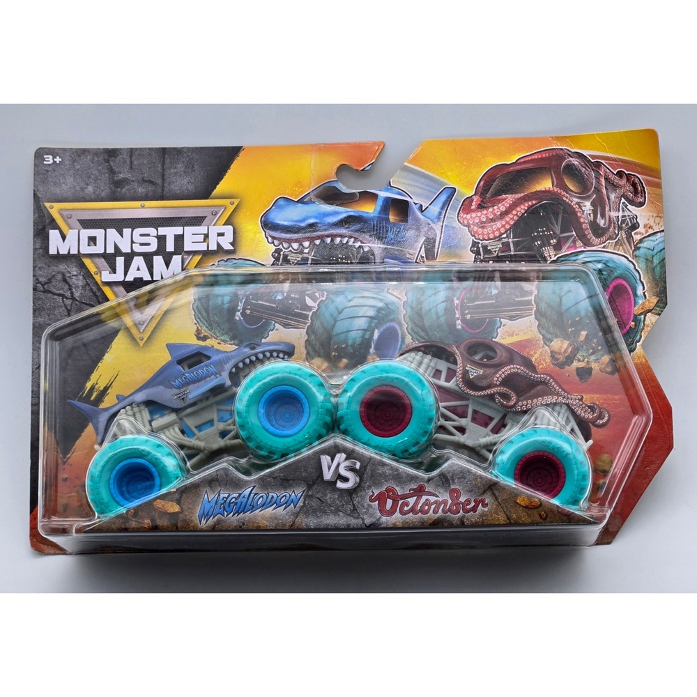 Monster Jam Megalodon vs Octon8er Die Cast Truck 2 Pack Series 35 1:64 New